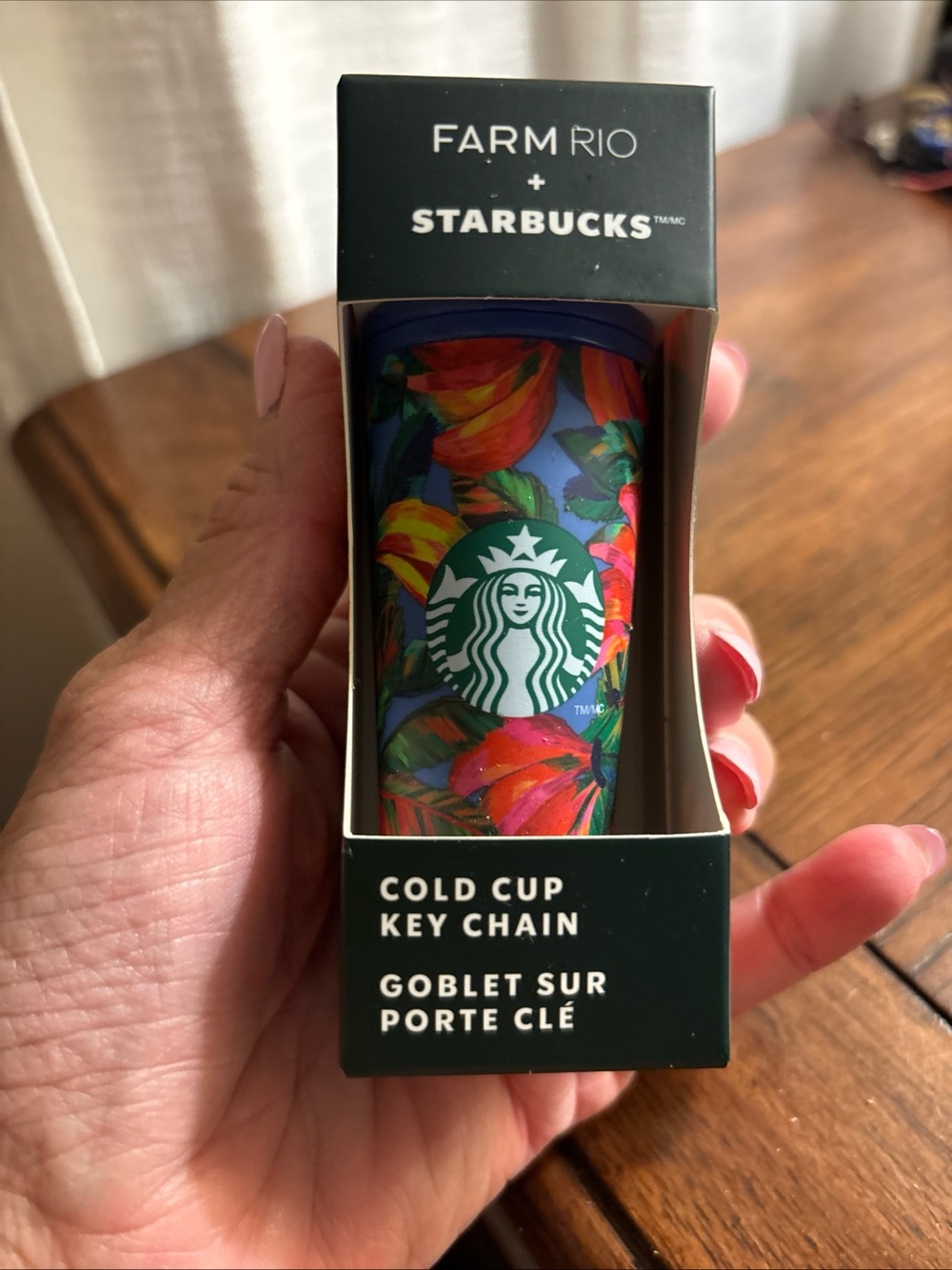 FARM RIO x STARBUCKS 2025 Blue Tropical Cold Cup Key Chain Limited Edition NEW
